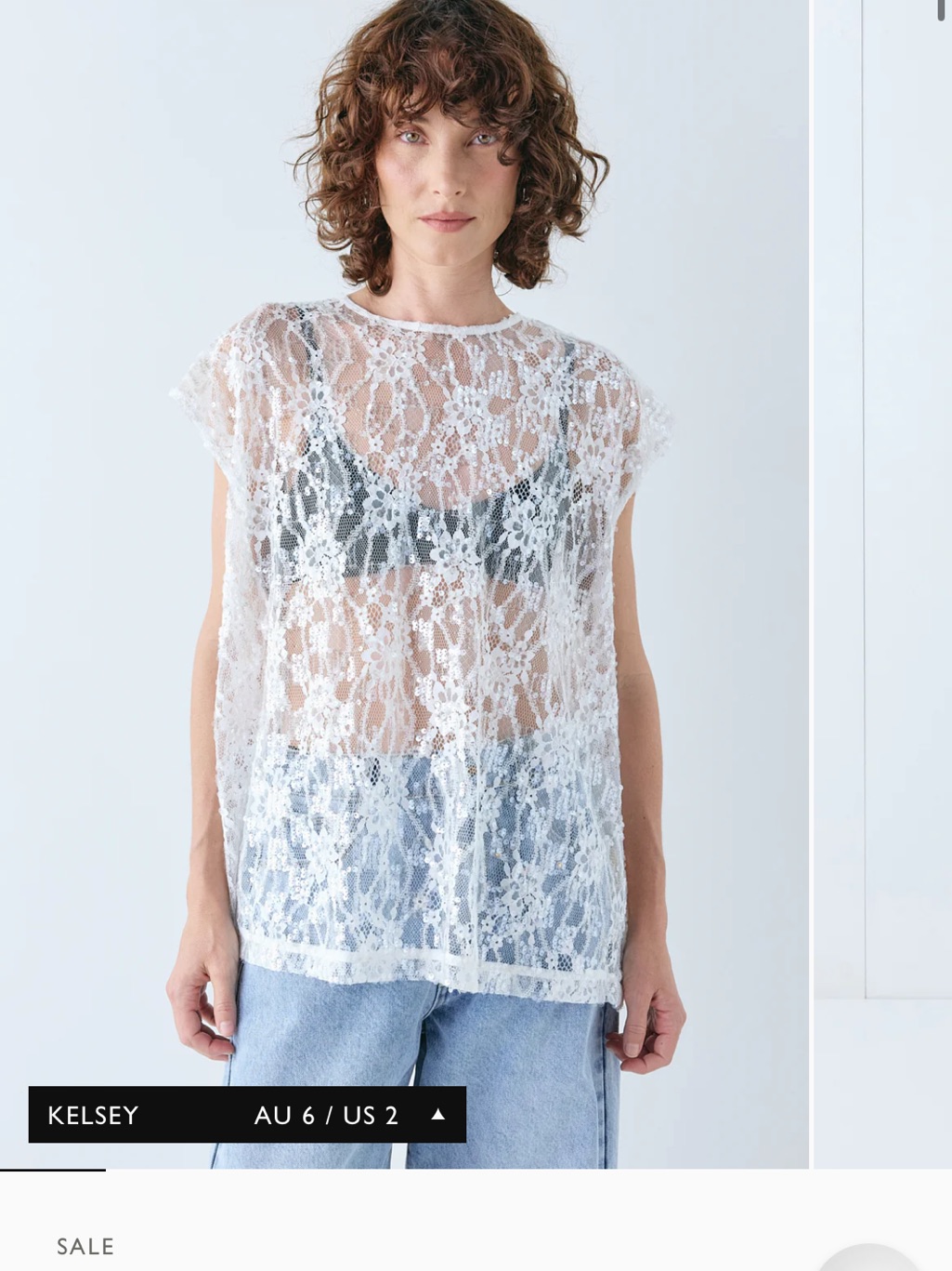 Sheer White Floral Lace Cap-Sleeve Top